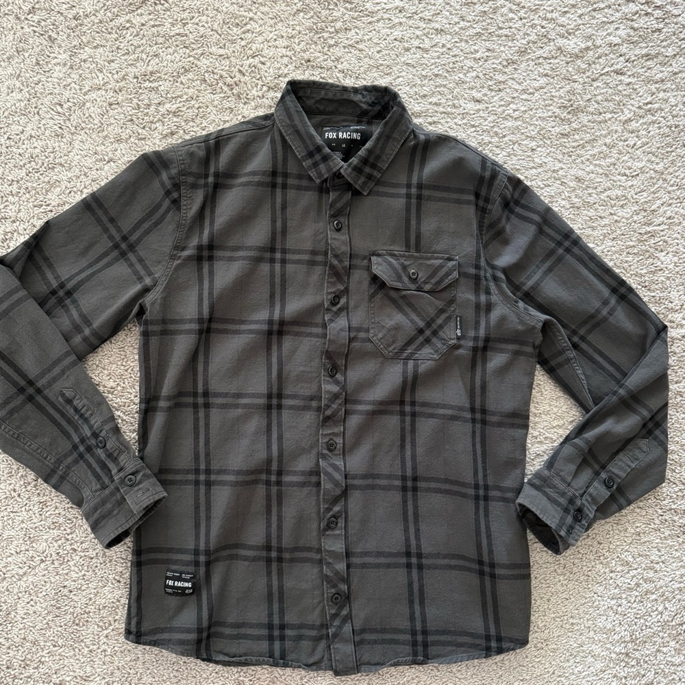 Fox Gray Casual Button Down Shirt
